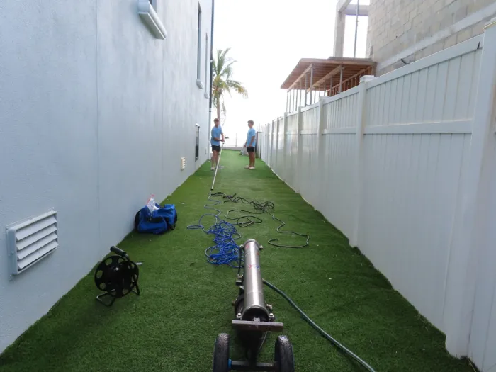 Pelican Exteriors reverse osmosis system set up at a waterfront Tampa estate