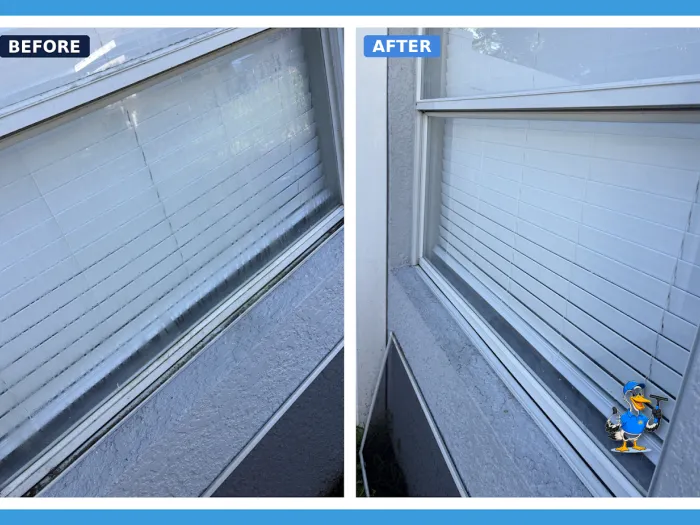 Before and after window sill and blind cleaning in Tampa